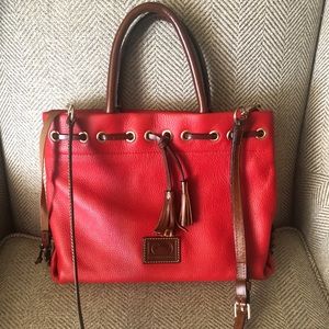 Dooney & Burke red pebble leather Top Handle